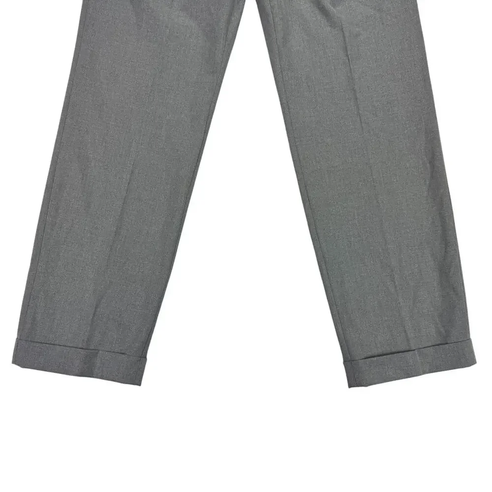 Michael Kors Mens Pleated Cuffed Solid Classic Fit Stretch Pants Gray 33x30